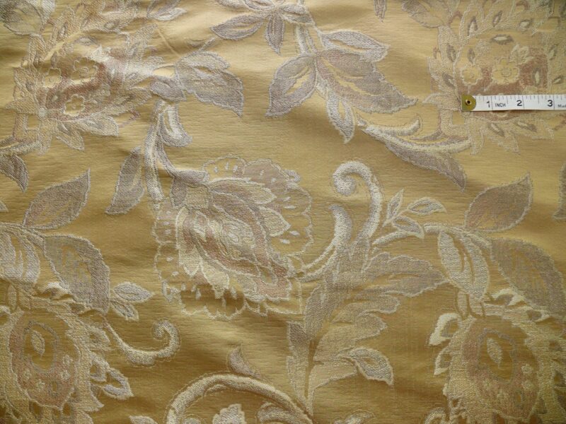 P1110257 RM Coco 100% silk Lampas Gilded Paisley Lariat Cream White Gold Silver MSRP USD 267.90/Y