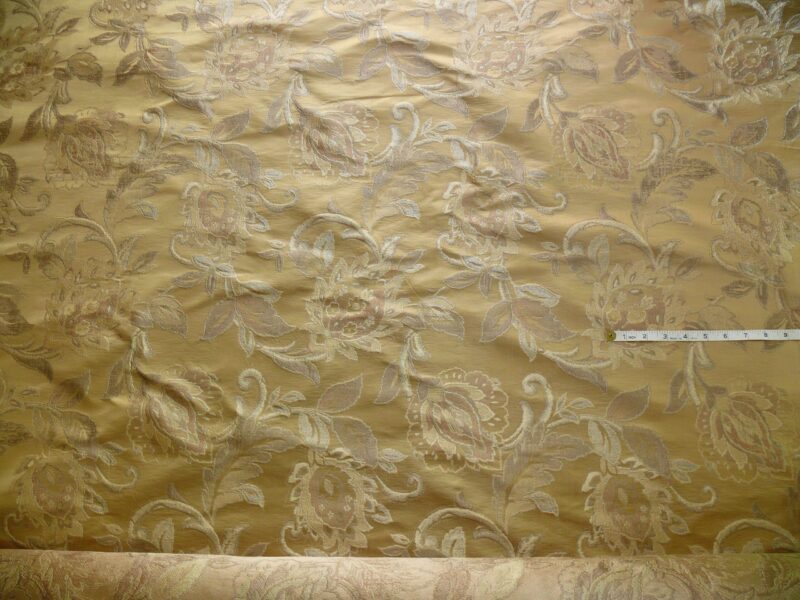 P1110258 RM Coco 100% silk Lampas Gilded Paisley Lariat Cream White Gold Silver MSRP USD 267.90/Y