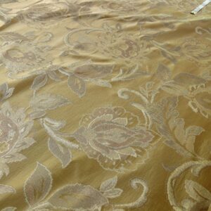 P1110262 RM Coco 100% silk Lampas Gilded Paisley Lariat Cream White Gold Silver MSRP USD 267.90/Y