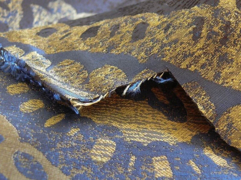 P1180616 Koplavitch 100% Silk Damask Giant Paisley "nocturne" Indigo Deep Blue Gold Copper MSRP USD 340/y