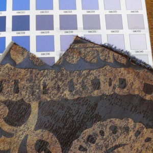 P1180620 Koplavitch 100% Silk Damask Giant Paisley "nocturne" Indigo Deep Blue Gold Copper MSRP USD 340/y