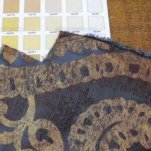 P1180621 Koplavitch 100% Silk Damask Giant Paisley "nocturne" Indigo Deep Blue Gold Copper MSRP USD 340/y