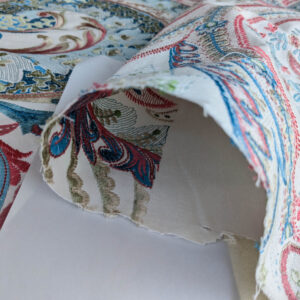 By yard Scalamandre Malabar Paisley Embroidery Bloom Blue Pink White Rich Spring Colors MSRP USD 620/y