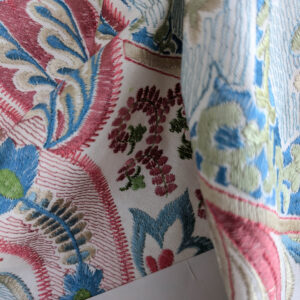 By yard Scalamandre Malabar Paisley Embroidery Bloom Blue Pink White Rich Spring Colors MSRP USD 620/y