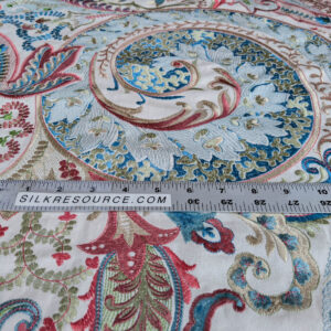 By yard Scalamandre Malabar Paisley Embroidery Bloom Blue Pink White Rich Spring Colors MSRP USD 620/y
