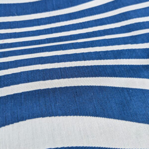 PXL_20250711_172534308 By yard Scalamandre Jean Paul Gaultier Illusion Marin Blue White Stripe Abstract Coton MSRP USD 644/yard