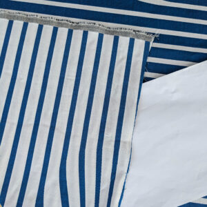 PXL_20250711_172556089 By yard Scalamandre Jean Paul Gaultier Illusion Marin Blue White Stripe Abstract Coton MSRP USD 644/yard