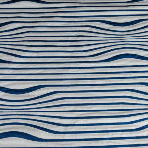 PXL_20250711_172812139 By yard Scalamandre Jean Paul Gaultier Illusion Marin Blue White Stripe Abstract Coton MSRP USD 644/yard