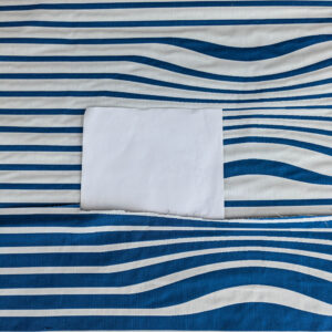 PXL_20250711_172824582 By yard Scalamandre Jean Paul Gaultier Illusion Marin Blue White Stripe Abstract Coton MSRP USD 644/yard
