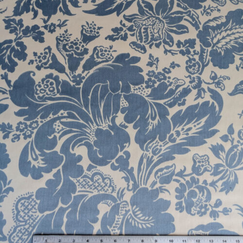 PXL_20250711_173332711 By yard Scalamandre Elizabeth Damask Print Eclipse Blue White Floral Large Scale Cotton Rayon MSRP USD420/y