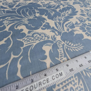 PXL_20250711_173338502 By yard Scalamandre Elizabeth Damask Print Eclipse Blue White Floral Large Scale Cotton Rayon MSRP USD420/y