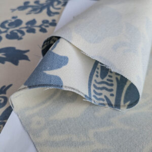 PXL_20250711_173523983 By yard Scalamandre Elizabeth Damask Print Eclipse Blue White Floral Large Scale Cotton Rayon MSRP USD420/y