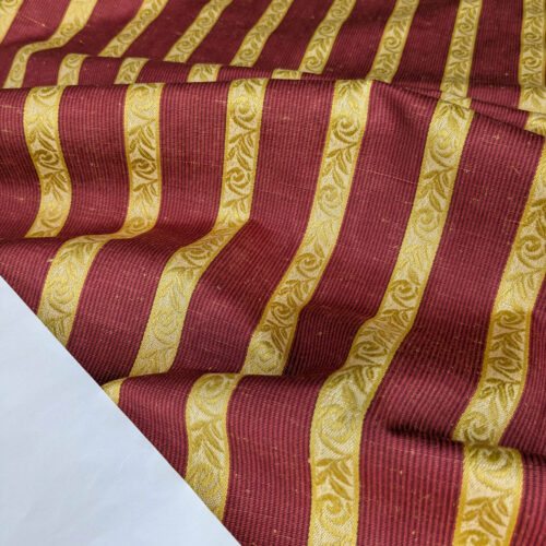 PXL_20250711_174711892 Scalamandre Vistorta Floral Stripe Carmine Chartreuse Red Gold  Floral Linen Rayon MSRP USD 148/y