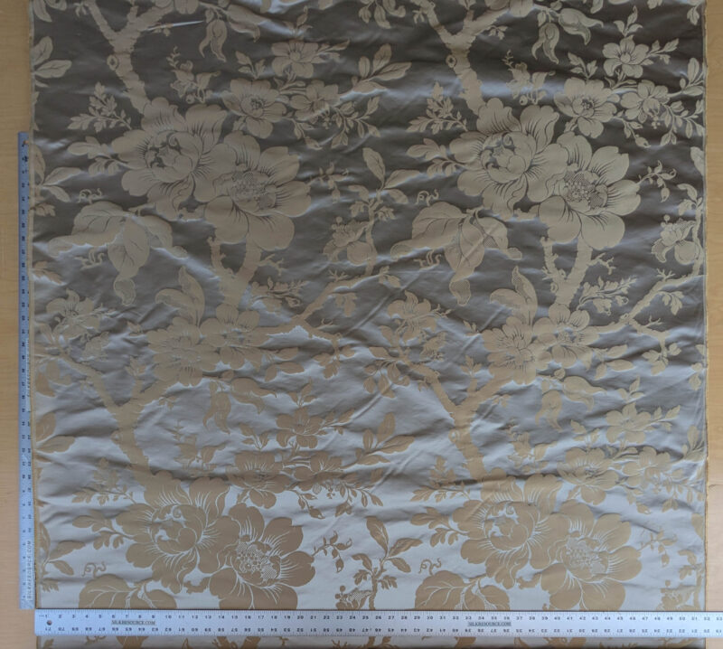 PXL_20250711_175738600 Scalamandre Tassinari and Chatel Argenson Dore Silk Damask Brown Gray Renaissance Floral MSRP 00+/Y