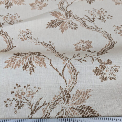 PXL_20250711_182624117 By yard Scalamandre Duden Lodge Neutral Brown Beige Botanical Floral Linen MSRP USD 198/y