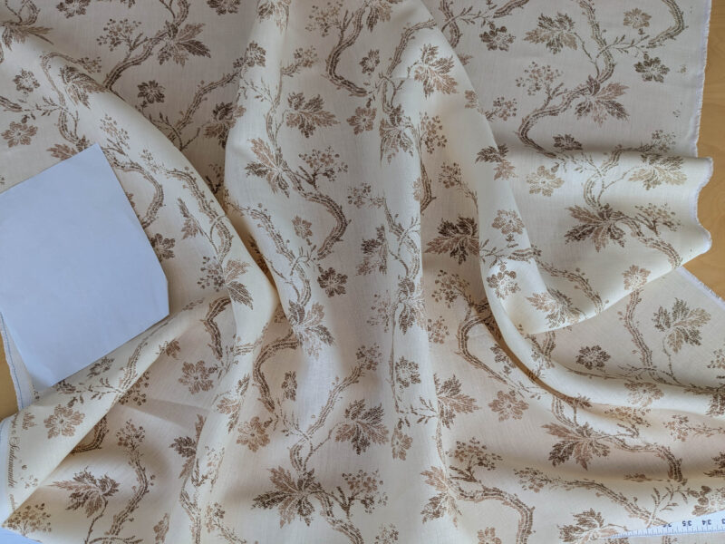 PXL_20250711_182740425 By yard Scalamandre Duden Lodge Neutral Brown Beige Botanical Floral Linen MSRP USD 198/y