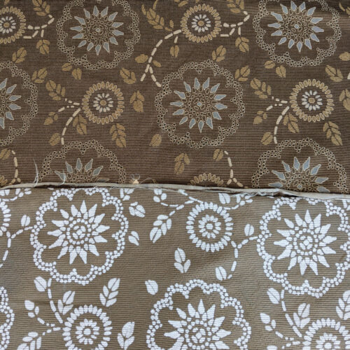 PXL_20250723_182601794 By Yard Scalamandre Kasumi Chocolate Brown Silk Lampas Kimono Daisy Flower Art Deco MSRP USD 276/Y