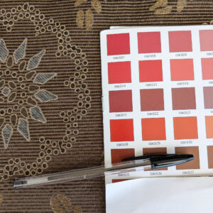 By Yard Scalamandre Kasumi Chocolate Brown Silk Lampas Kimono Daisy Flower Art Deco MSRP USD 276/Y