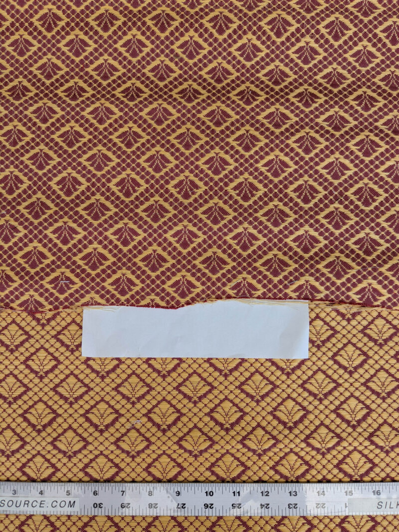 PXL_20250723_184419055 by yard Scalamandre Old World Weavers Nircel Rouge Or Red Gold Horsehairs Small Scales Fretwork MSRP USD1150/y