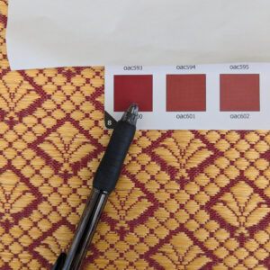 PXL_20250723_184655971 by yard Scalamandre Old World Weavers Nircel Rouge Or Red Gold Horsehairs Small Scales Fretwork MSRP USD1150/y