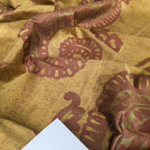 Bty Koplavitch 100% Silk Damask Giant Paisley "Rust" Deep Red Gold MSRP USD 340/y