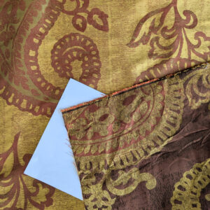 Bty Koplavitch 100% Silk Damask Giant Paisley "Rust" Deep Red Gold MSRP USD 340/y