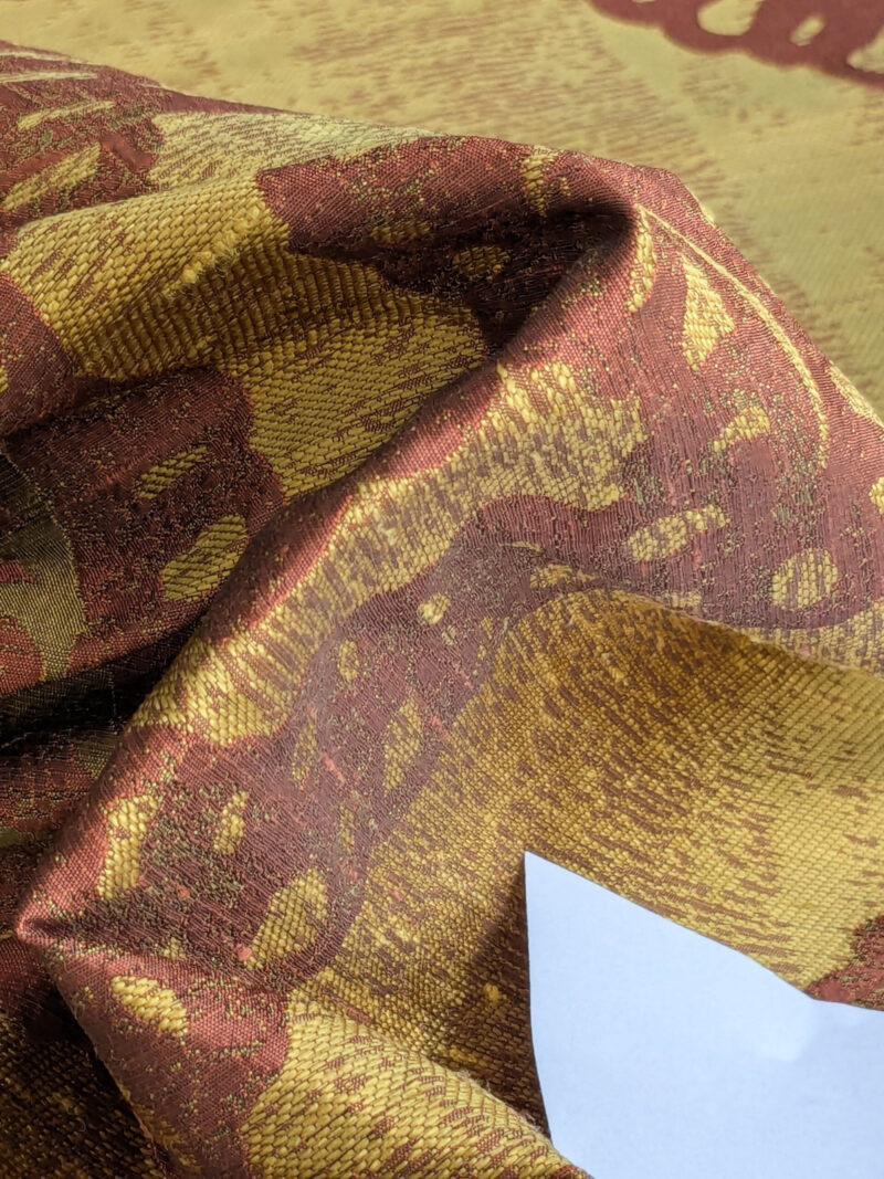 Bty Koplavitch 100% Silk Damask Giant Paisley "Rust" Deep Red Gold MSRP USD 340/y