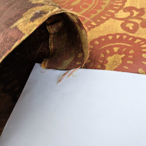 Bty Koplavitch 100% Silk Damask Giant Paisley "Rust" Deep Red Gold MSRP USD 340/y