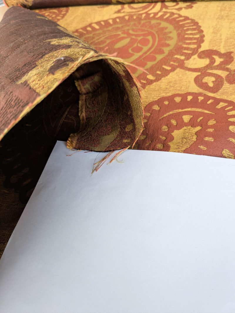 Bty Koplavitch 100% Silk Damask Giant Paisley "Rust" Deep Red Gold MSRP USD 340/y