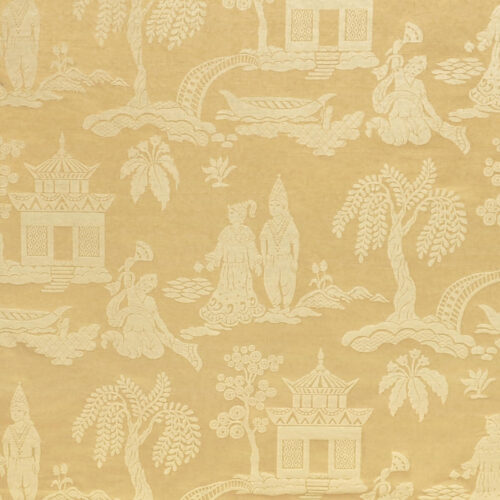 Sukhothai _ Fawn Special Order Clarence House Sukhothai Linen Silk Fawn Brown Asian Damask MSRP USD 356/y
