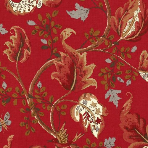 2639646 Special Order Schumacher Fox Hollow In Robin's Egg Blue Brown Green Red Linen Cotton Large Flora Tree Foliage MSRP USD 268/y