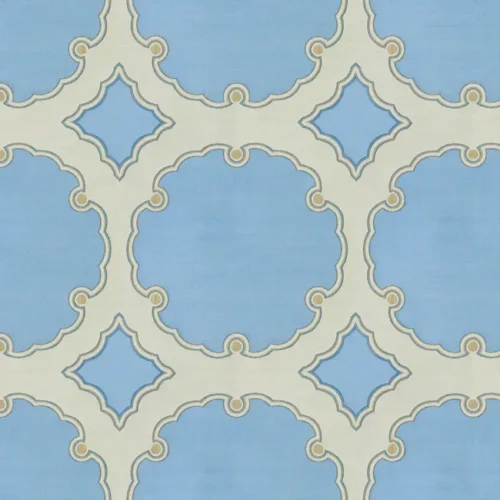 31272_5 Special Order Kravet Couture Interpretation - Atmosphere Light Blue Beige Silk Jacquard Medallion MSRP USD 348/y