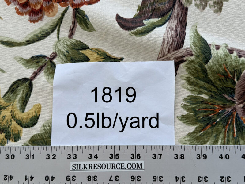 IMG_3204 By yard Highlander Historical Chintz print Grand Jacobean Cantalope Orange Red Green Tree of Life Cotton Block Print Made in US MSRP USD298/y