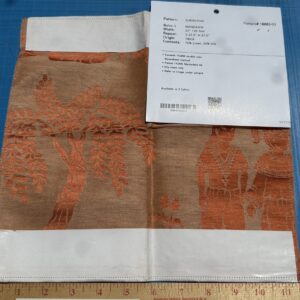 IMG_3421 Special Order Clarence House Sukhothai Linen Silk Mandarin Orange Asian Damask MSRP USD 356/y