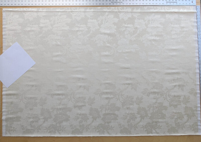 PXL_20250812_164959733 By yard Monceau Moire Linen Cotton Damask Historical Ivory Cream White MSRP 458