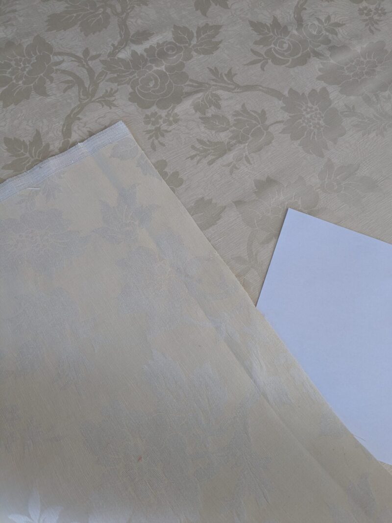 PXL_20250812_165218191 By yard Monceau Moire Linen Cotton Damask Historical Ivory Cream White MSRP 458