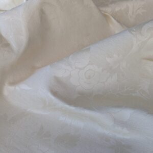 PXL_20250812_165420512 By yard Monceau Moire Linen Cotton Damask Historical Ivory Cream White MSRP 458