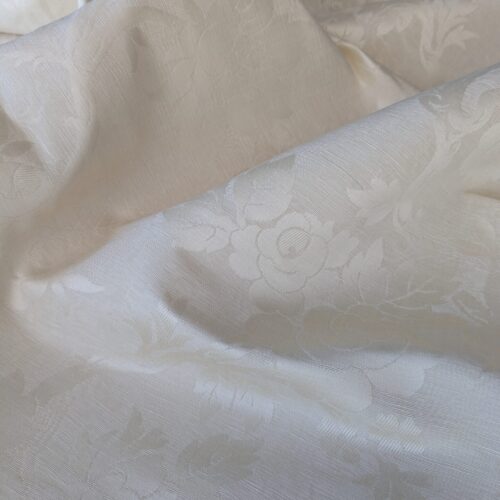 By yard Monceau Moire Linen Cotton Damask Historical Ivory Cream White MSRP 458