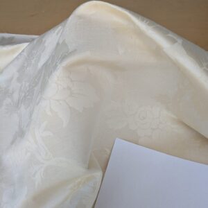 PXL_20250812_165549466 By yard Monceau Moire Linen Cotton Damask Historical Ivory Cream White MSRP 458