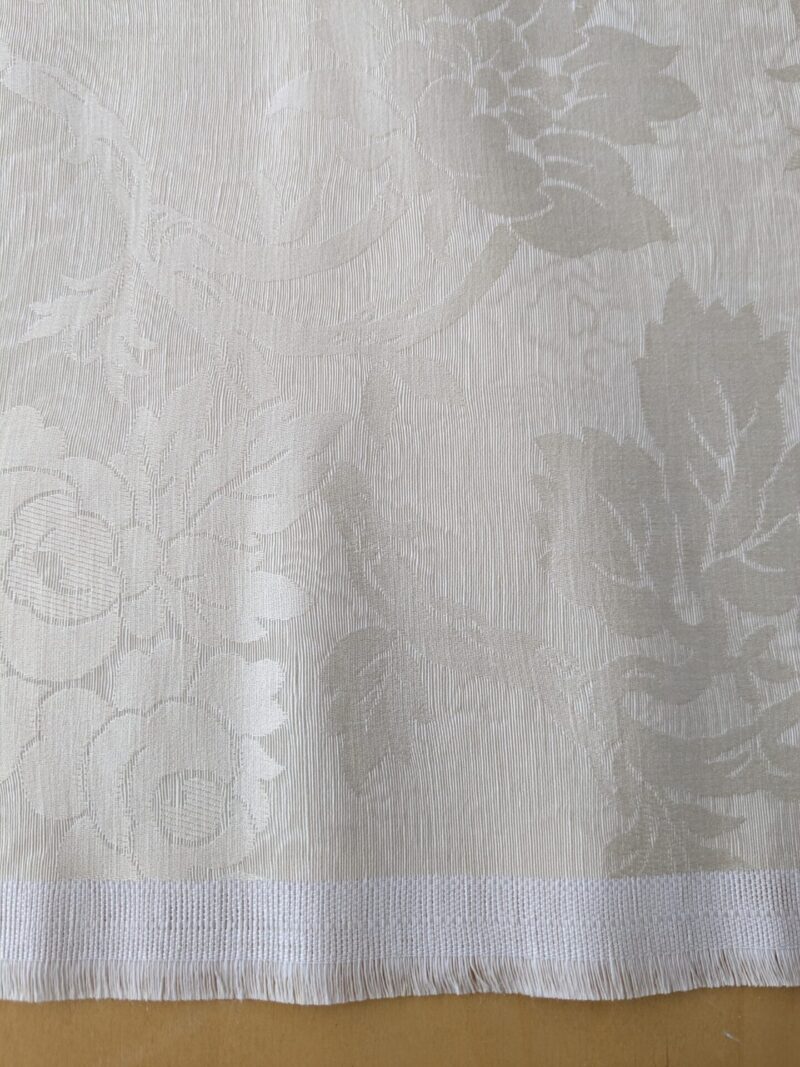 PXL_20250812_165614817 By yard Monceau Moire Linen Cotton Damask Historical Ivory Cream White MSRP 458
