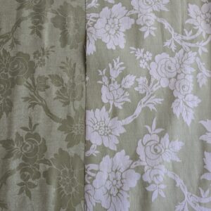 By yard Tuscany Acanthus Silk Damask Stripe Emerald Foliage Green