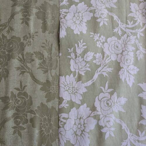 PXL_20250812_170400731 By yard Monceau Moire Linen Cotton Damask Historical Garden Green MSRP USD 458/y