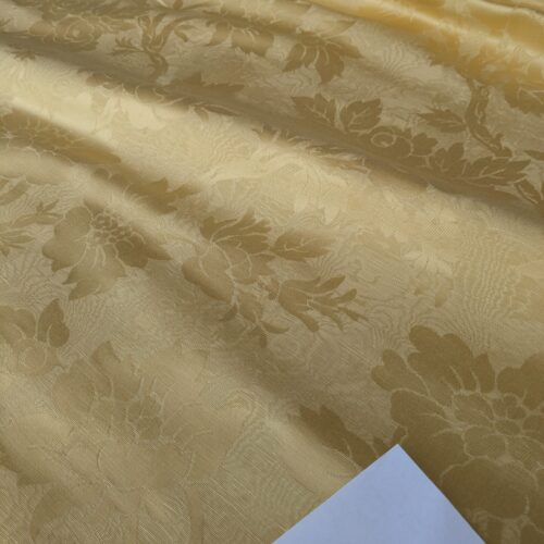 PXL_20250812_171601728 By yard Monceau Moire Linen Cotton Damask Historical Gold Yellow MSRP USD 458/y