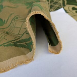 PXL_20250812_180656202 By yard Tuscany Acanthus Silk Damask Stripe Emerald Foliage Green