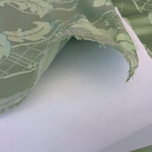 PXL_20250812_181337187 By yard Tuscany Acanthus Silk Damask Stripe Foliage Minty Green Aqua MSRP USD 356/yard