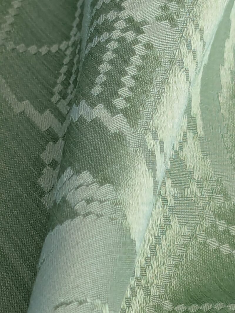 PXL_20250812_181351841 By yard Tuscany Acanthus Silk Damask Stripe Foliage Minty Green Aqua MSRP USD 356/yard