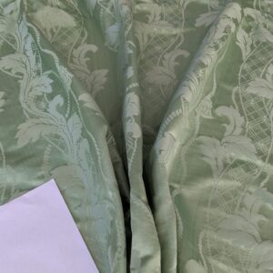 PXL_20250812_181442493 By yard Tuscany Acanthus Silk Damask Stripe Foliage Minty Green Aqua MSRP USD 356/yard