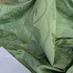 PXL_20250812_181528580 By yard Tuscany Acanthus Silk Damask Stripe Foliage Minty Green Aqua MSRP USD 356/yard
