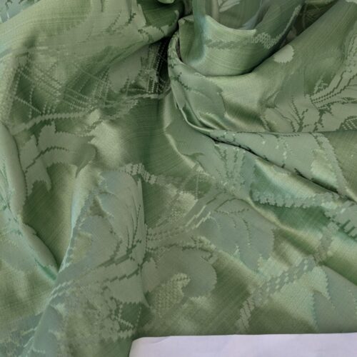 PXL_20250812_181545032 By yard Tuscany Acanthus Silk Damask Stripe Foliage Minty Green Aqua MSRP USD 356/yard