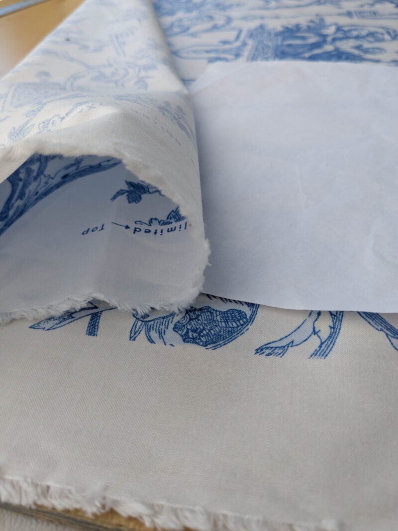 By yard Canvendish Hall Toile Print Historical Angel Cherubs Putti Dove Love Renaissance Toile de Jouy Blue on White